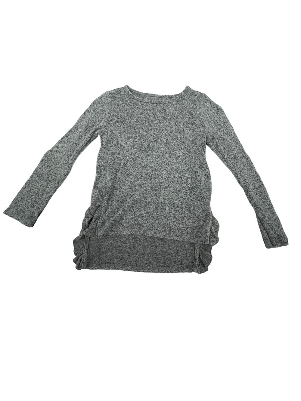 Wonder Nation Girls Gray Ruched Side Long Sleeve Top Youth Size Medium 7/8